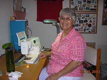 Jo Anne Young getting ready to make a Quilt Hopper piece