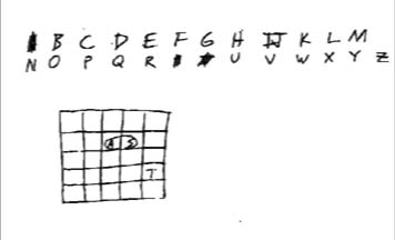 Snapshot from a word square game