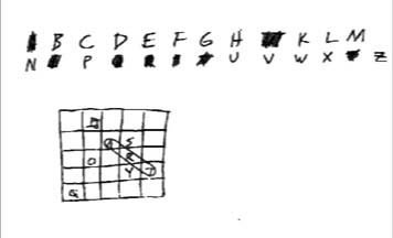 Snapshot from a word square game